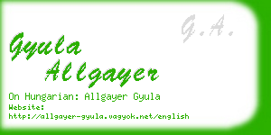 gyula allgayer business card